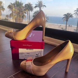 Ferragamo Nude Pumps, Gently Used, Size 7, 3.5” Heel